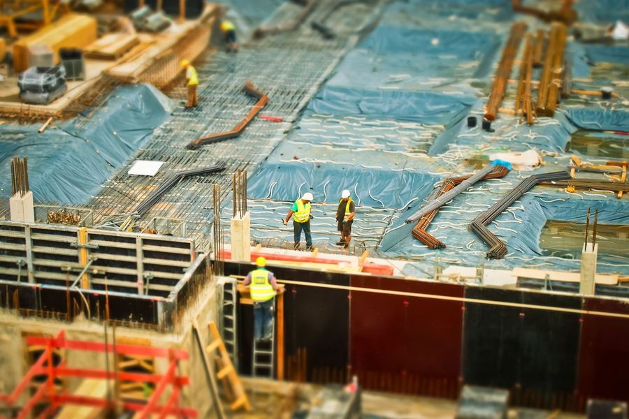 Obra en construcción vista desde arriba